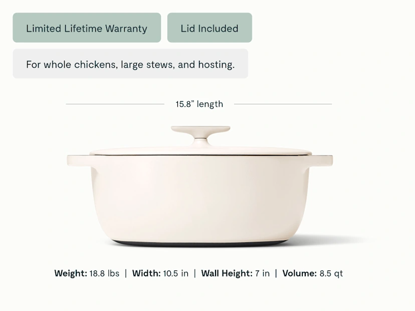 8.5 qt Enameled Cast Iron Oval Dutch Oven