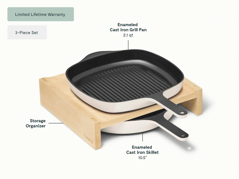 Cast Iron Skillet & Grill Pan Duo