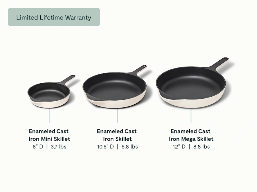 Enameled Cast Iron Skillet Trio