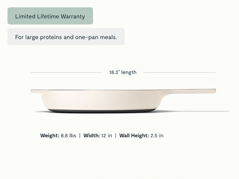 12” Enameled Cast Iron Large Skillet