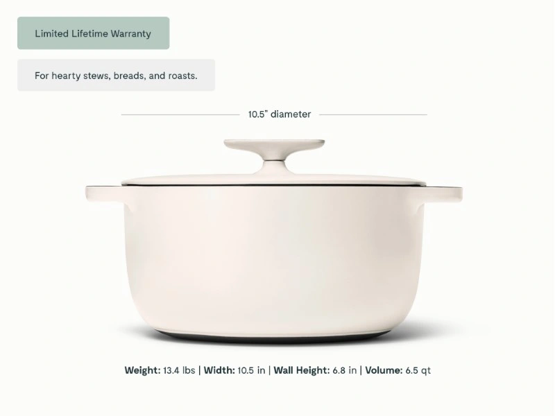 6.5 qt Enameled Cast Iron Dutch Oven