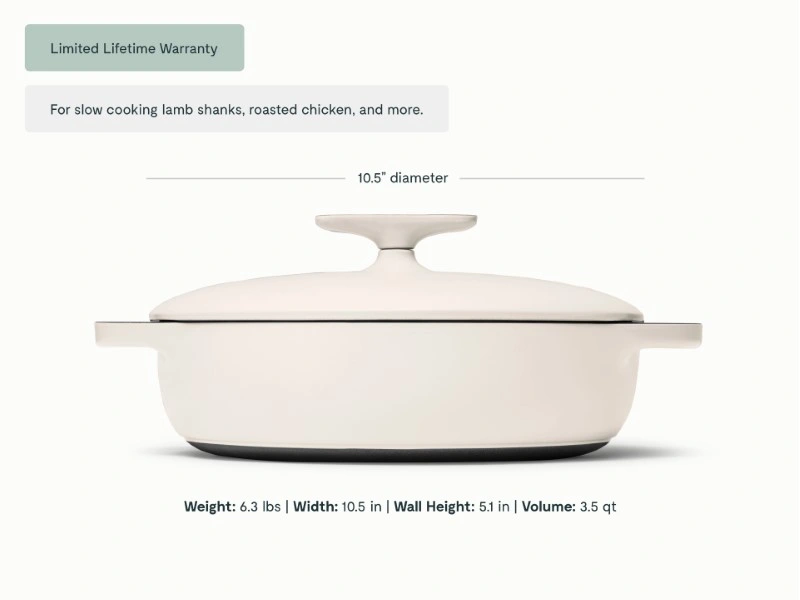 3.5 qt Enameled Cast Iron Braiser